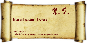 Nussbaum Iván névjegykártya